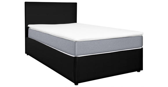 BOXBETT 140/200 cm in Schwarz, Hellgrau - Hellgrau/Schwarz, KONVENTIONELL, Holz/Holzwerkstoff (140/200cm) - Carryhome