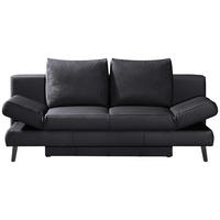 SCHLAFSOFA in Echtleder Anthrazit  - Anthrazit/Schwarz, Konventionell, Leder/Metall (200/85/90cm) - Novel