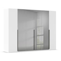 DREHTÜRENSCHRANK in Grau, Weiss  - Weiss/Graphitfarben, Trend, Glas/Holzwerkstoff (301/223/61cm) - Rauch Möbel
