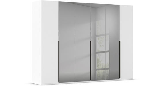 DREHTÜRENSCHRANK 301/223/61 cm 6-türig Grau, Weiß - Graphitfarben/Weiß, Trend, Glas/Holzwerkstoff (301/223/61cm) - Novel