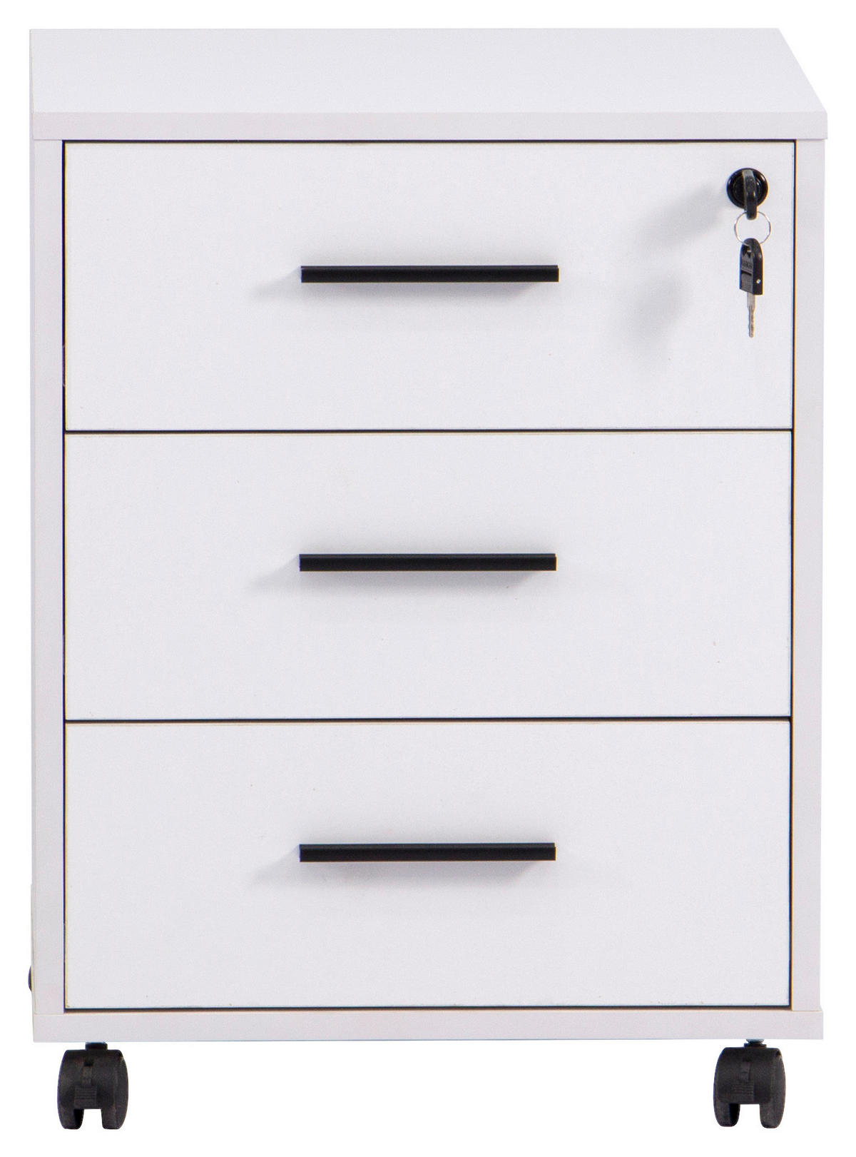 GÖRGŐS KONTÉNER - fekete/fehér, Basics, műanyag/faalapú anyag (43/56/42cm) - Carryhome