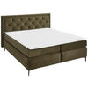 BOXSPRINGBETT 180/200 cm  in Dunkelgrün  - Dunkelgrün/Schwarz, Konventionell, Textil/Metall (180/200cm) - Boxxx