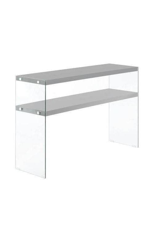 SIDOBORD i glas, trämaterial 32/110/75 cm  - klar/grå, Basics, trämaterial/glas (32/110/75cm) - Kayoom