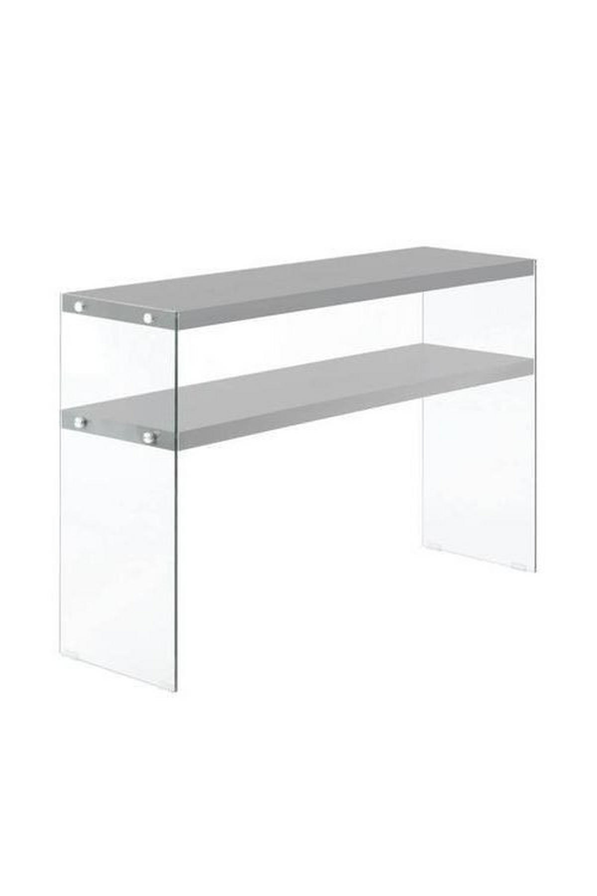 SIDOBORD i glas, trämaterial 32/110/75 cm  - klar/grå, Basics, trämaterial/glas (32/110/75cm) - Kayoom