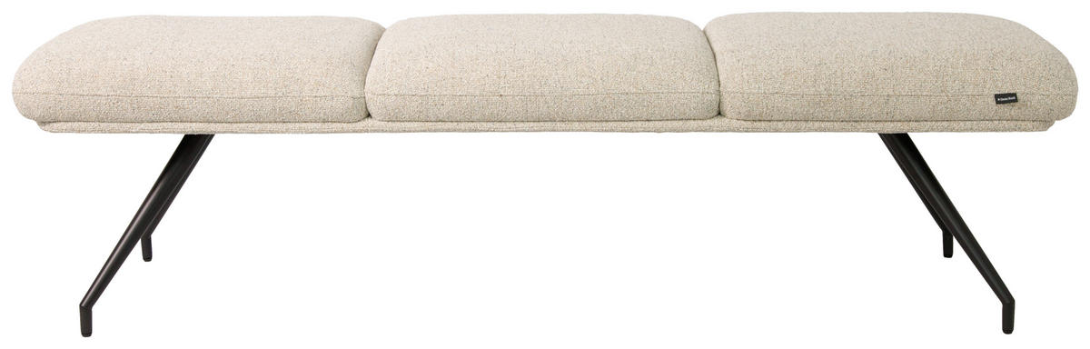 SITZBANK 180/49,5/50 cm  in Schwarz, Beige  - Beige/Schwarz, Design, Textil/Metall (180/49,5/50cm) - Dieter Knoll