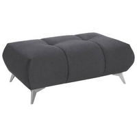 HOCKER Webstoff Grau  - Edelstahlfarben/Grau, Design, Textil/Metall (120/43/70cm) - Hom`in
