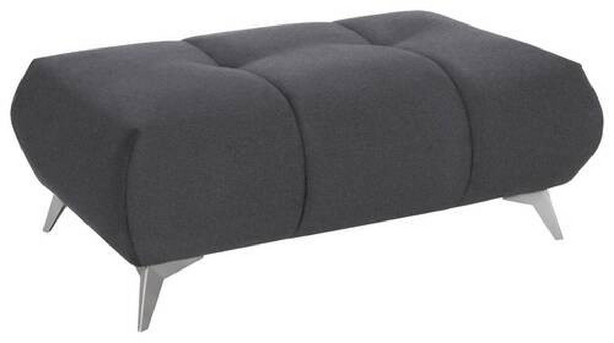 HOCKER in Textil Grau  - Edelstahlfarben/Grau, Design, Textil/Metall (120/43/70cm) - Hom`in