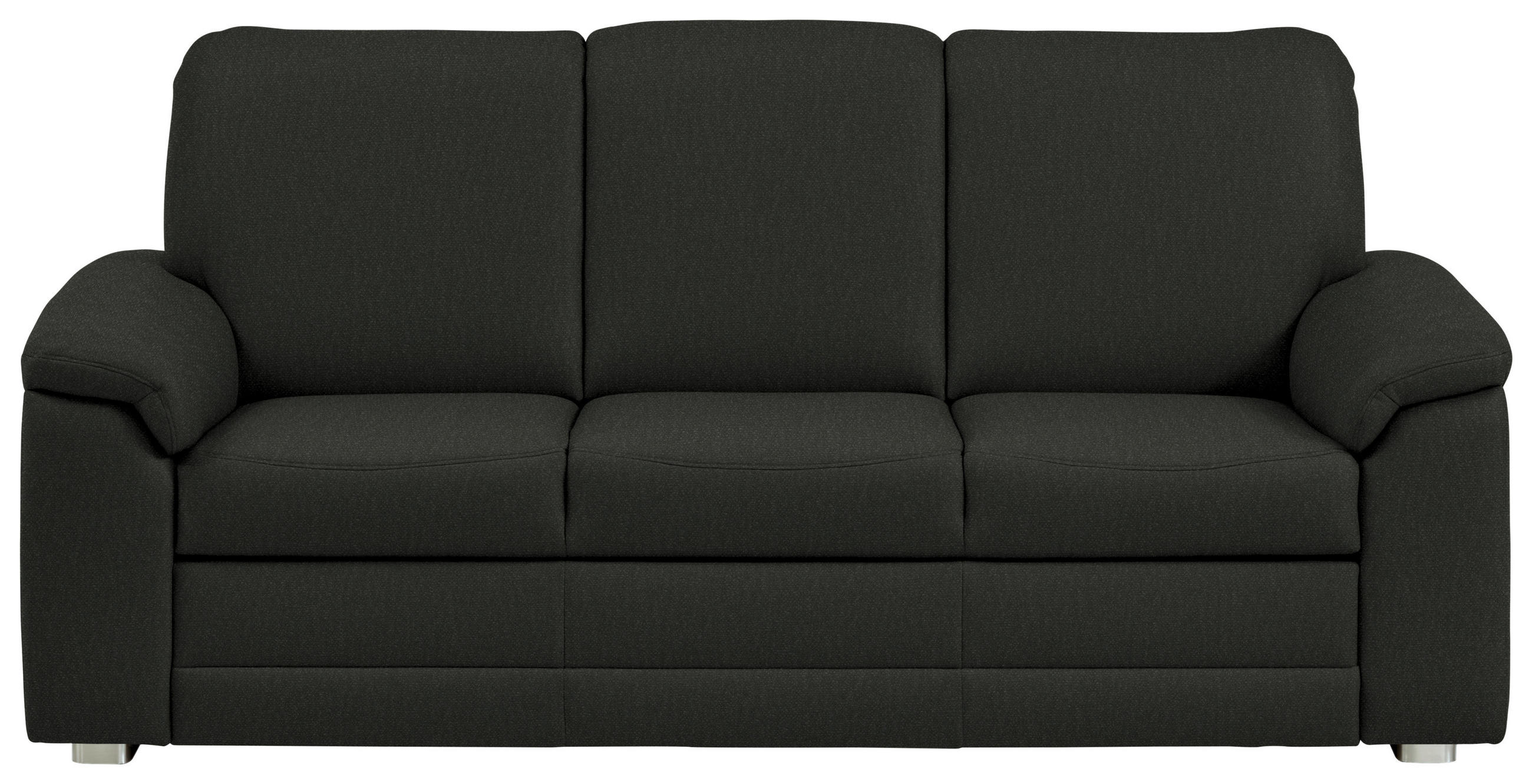 3-SITZER-SOFA Chenille Anthrazit  - Anthrazit/Alufarben, Konventionell, Textil/Metall (208/96/89cm) - Beldomo Comfort