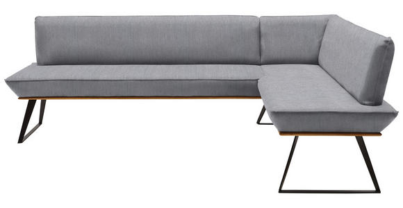 ECKBANK 203/163 cm in Grau, Schwarz, Eichefarben - Eichefarben/Schwarz, Design, Holz/Textil (203/163cm) - Voleo