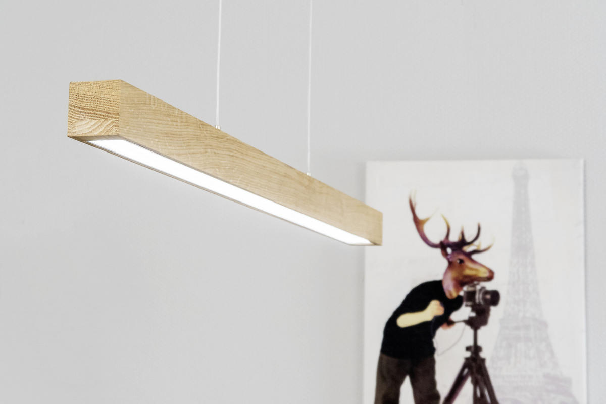 ZÁVESNÉ LED SVIETIDLO, 100/6/110 cm  - farba duba, Natur, drevo (100/6/110cm) - Dieter Knoll