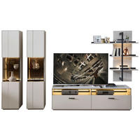 WOHNWAND 4-teilig  in Anthrazit, Hellgrau, Sahara 350/204/45 cm  - Anthrazit/Hellgrau, Design, Glas/Holzwerkstoff (350/204/45cm) - Novel