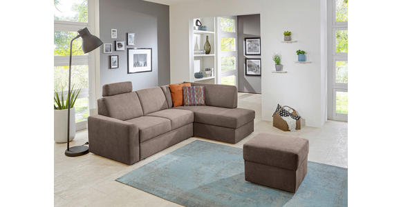 ECKSOFA  in Mikrofaser Braun  165/224 cm  - Schwarz/Braun, KONVENTIONELL, Kunststoff/Textil (165/224cm) - Xora