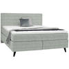 BOXSPRINGBETT 180/200 cm  in Hellgrau  - Hellgrau/Schwarz, KONVENTIONELL, Holz/Textil (180/200cm) - Voleo