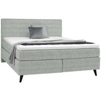 BOXSPRINGBETT 180/200 cm  in Hellgrau  - Hellgrau/Schwarz, Konventionell, Holz/Textil (180/200cm) - Voleo