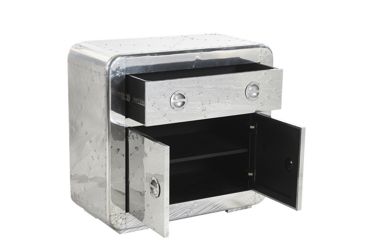 KOMMODE , 90/80/40 cm, 1 Schublade(n)  - Silberfarben, Design, Holz/Holzwerkstoff (90/80/40cm) - MID.YOU