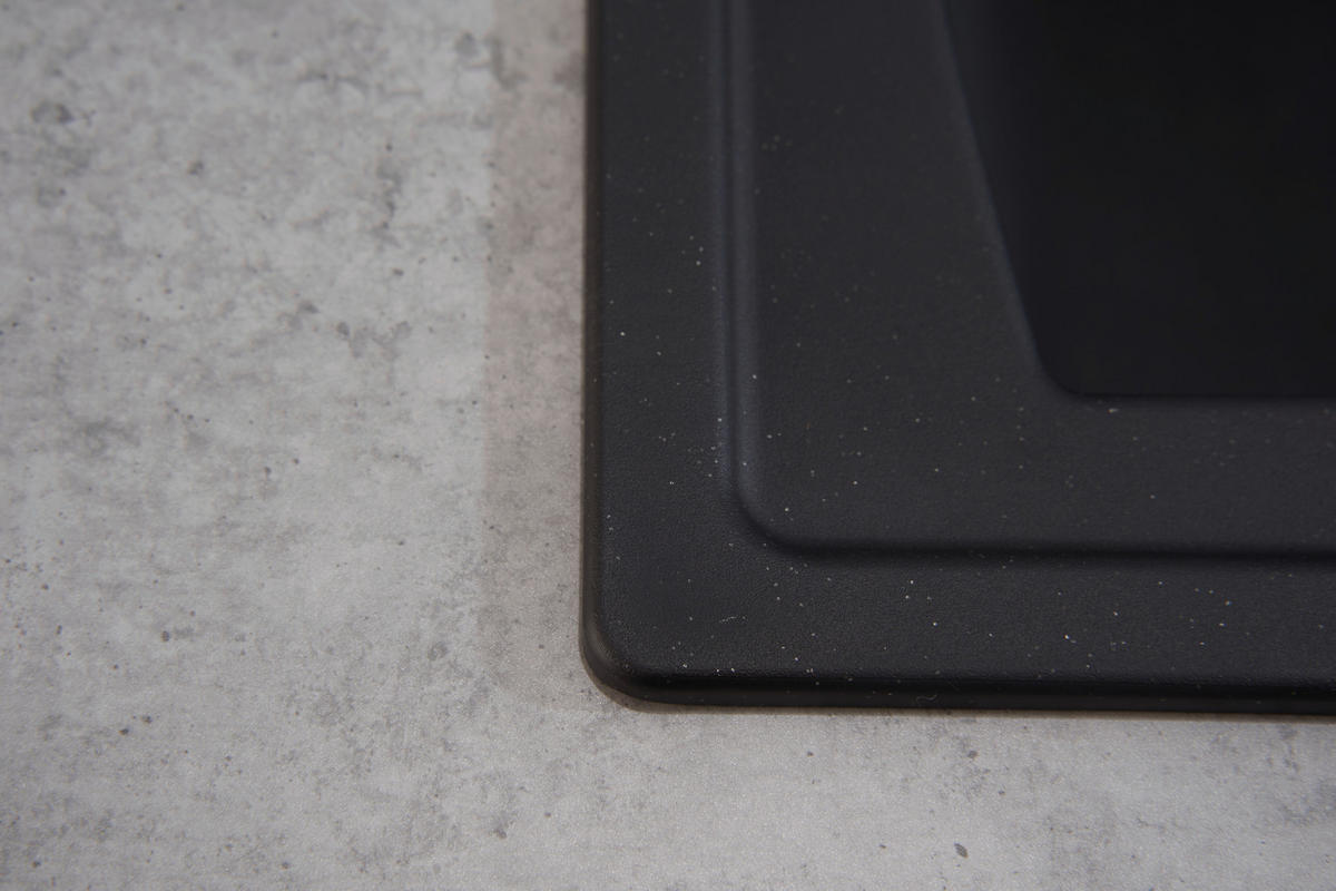 SPÜLE 1712BOSTON100X50S  - Schwarz, Trend, Glas/Kunststoff (100/20/50cm) - Respekta