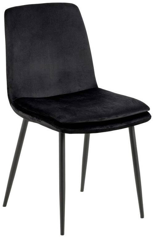 STUHL  in Samt Textil  - Schwarz, MODERN, Textil/Metall (46/85,5/55cm) - MID.YOU