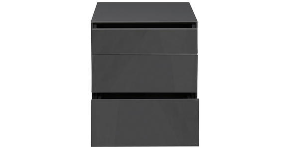 NACHTSCHRANK 52/63/42 cm - Anthrazit/Schwarz, Design, Glas/Holzwerkstoff (52/63/42cm) - Novel