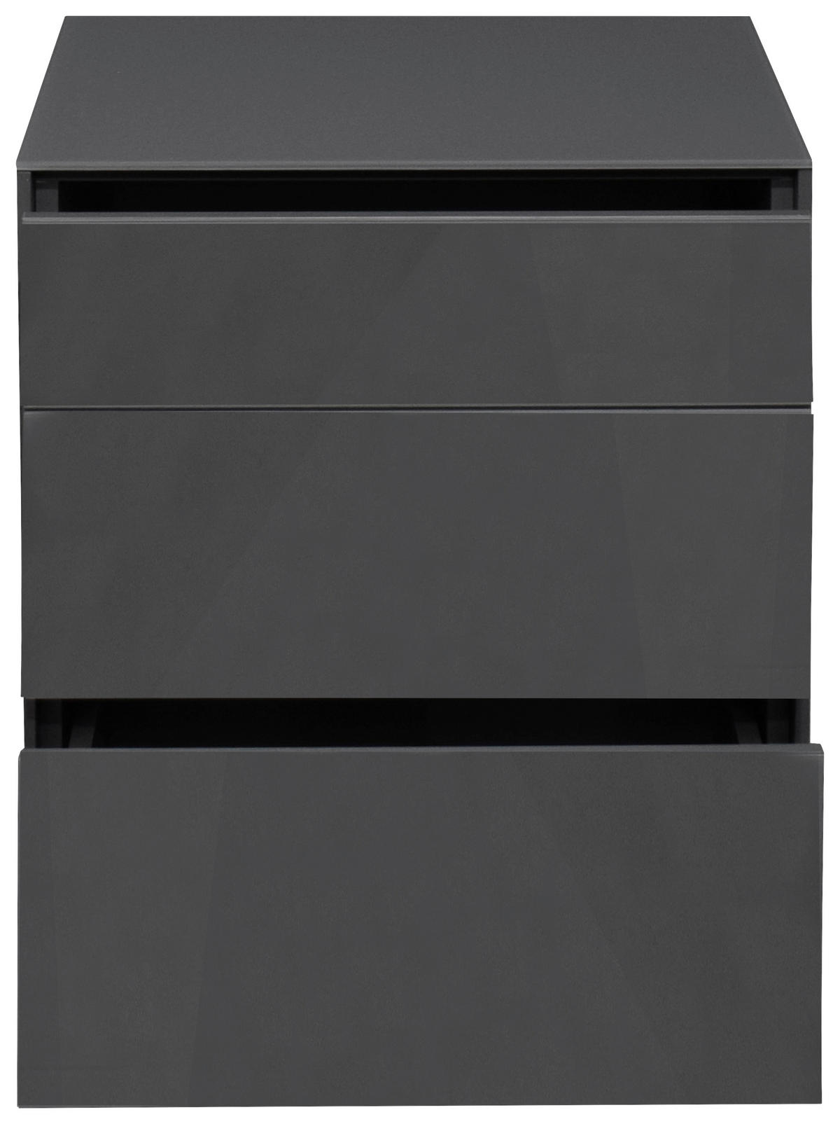 NACHTSCHRANK 52/63/42 cm  - Anthrazit/Schwarz, Design, Glas/Holzwerkstoff (52/63/42cm) - Novel