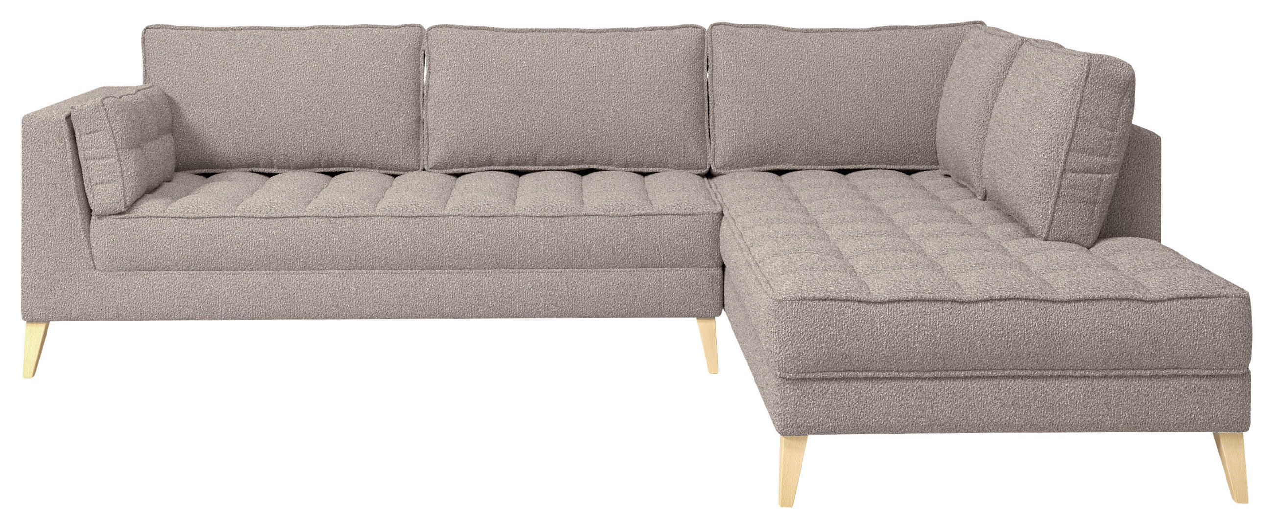 HÖRNSOFFA i bouclé taupe  - taupe/naturfärgad, Design, trämaterial/textil (310/204cm) - MID.YOU