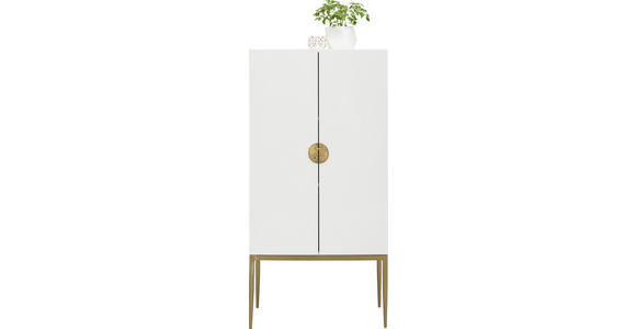HOCHZEITSSCHRANK in Weiß, Messingfarben - Messingfarben/Weiß, Design, Holzwerkstoff/Metall (70/140/40cm) - Carryhome
