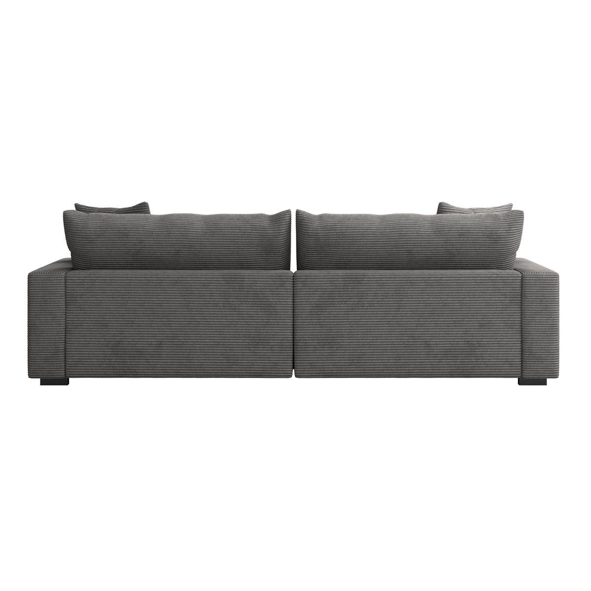 MEGASOFA Dunkelgrau  - Wengefarben/Dunkelgrau, Trend, Kunststoff/Textil (261/83/124cm) - Livetastic