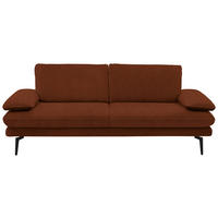 3-SITZER-SOFA Dieter Knoll in Velours Kupferfarben  - Beige/Schwarz, Design, Textil/Metall (222/89/104cm) - Dieter Knoll