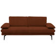 3-SITZER-SOFA Dieter Knoll in Velours Kupferfarben  - Beige/Schwarz, Design, Textil/Metall (222/89/104cm) - Dieter Knoll