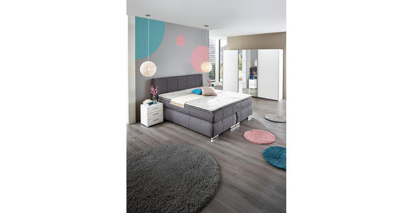 SCHWEBETÜRENSCHRANK 270/210/65 cm 3-türig Weiß - Alufarben/Weiß, Design, Glas/Holzwerkstoff (270/210/65cm) - Carryhome