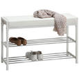 SCHUHREGAL 80/52/30 cm  - Weiß, Design, Textil/Metall (80/52/30cm) - Carryhome