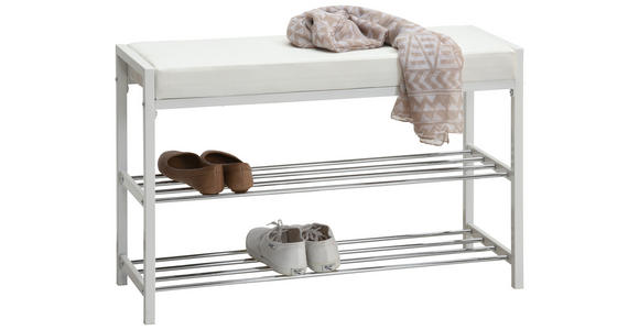 SCHUHREGAL 80/52/30 cm  - Weiß, Design, Textil/Metall (80/52/30cm) - Carryhome