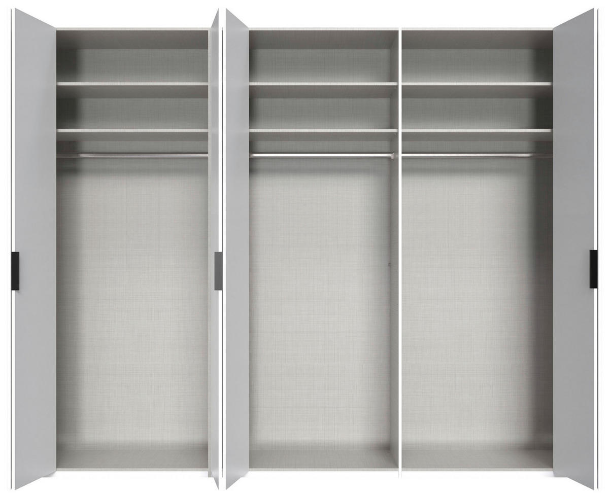 FALTTÜRENSCHRANK 300/236/58 cm 6-türig Weiß  - Schwarz/Weiß, Design, Holzwerkstoff (300/236/58cm) - Boxxx