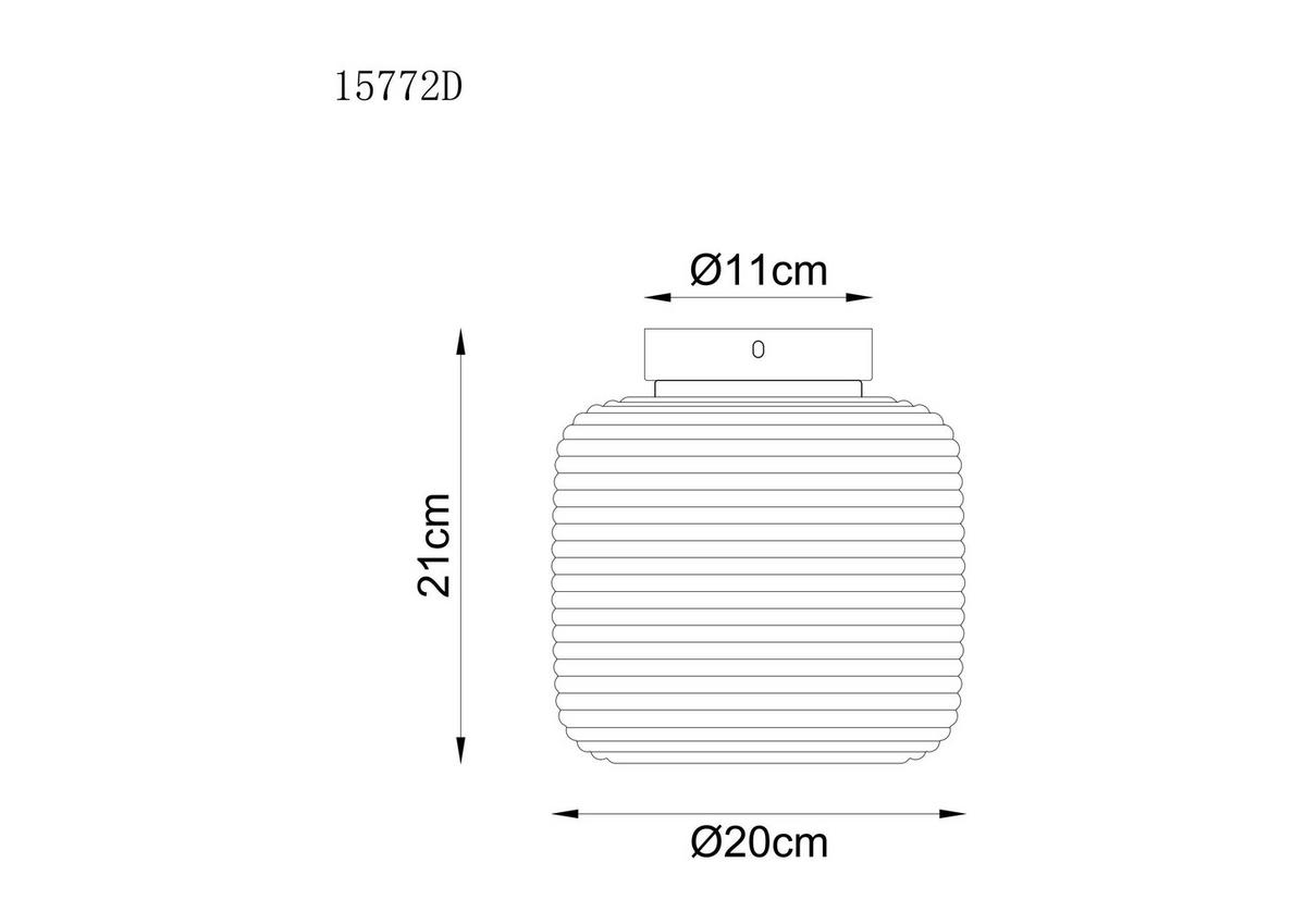 DECKENLEUCHTE  20/21 cm    - Weiß/Nickelfarben, KONVENTIONELL, Glas/Metall (20/21cm) - Globo