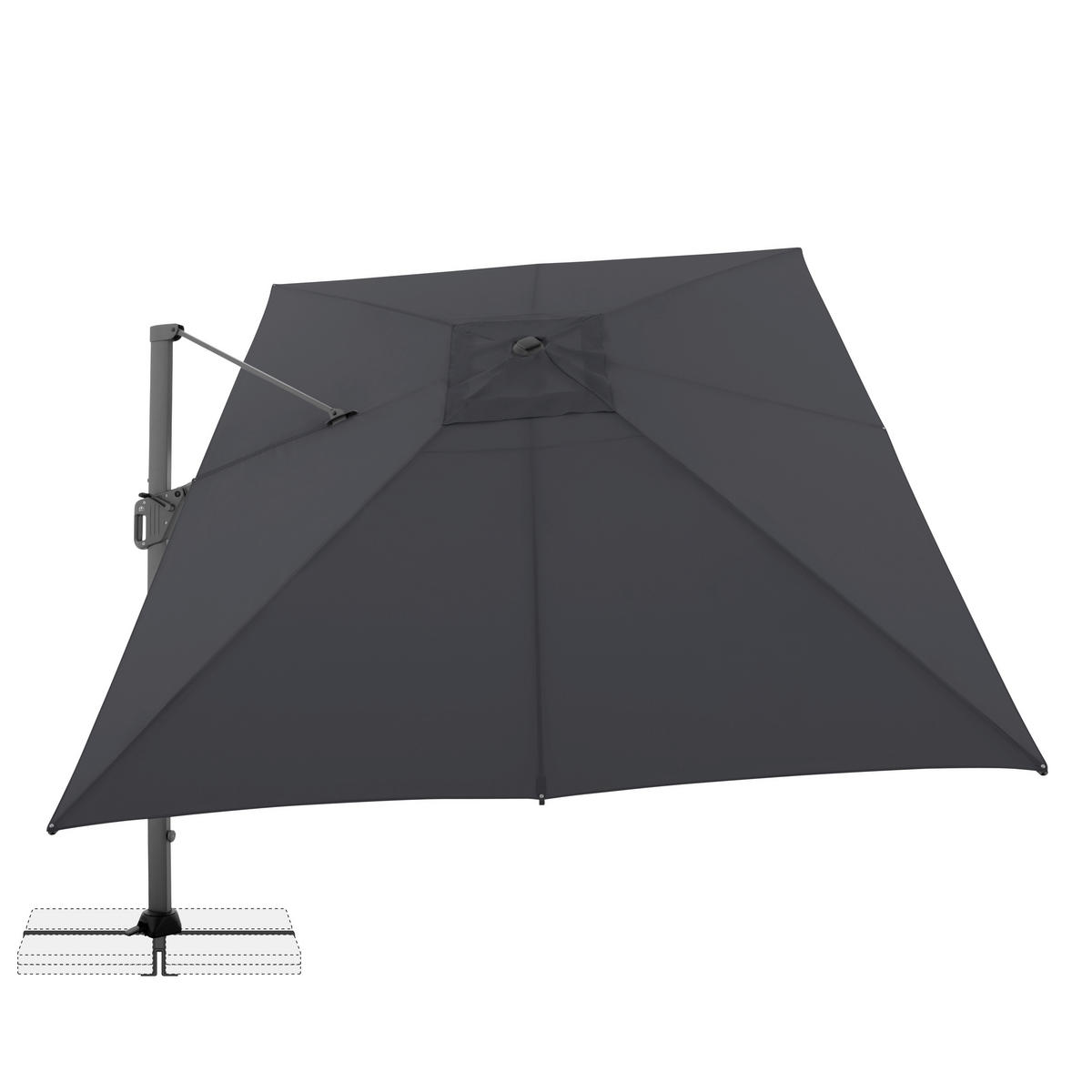 AMPELSCHIRM 300 x 400 cm Anthrazit  - Anthrazit, Basics, Textil/Metall (400/300cm) - Doppler