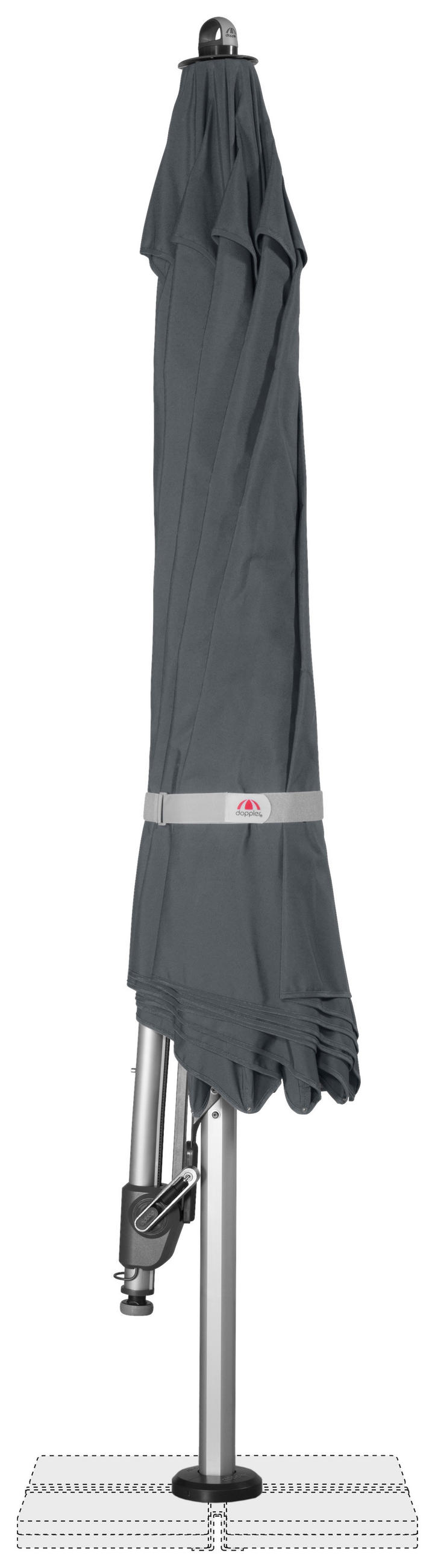 AMPELSCHIRM 350 cm Anthrazit  - Anthrazit/Silberfarben, Basics, Textil/Metall (350/350cm) - Doppler