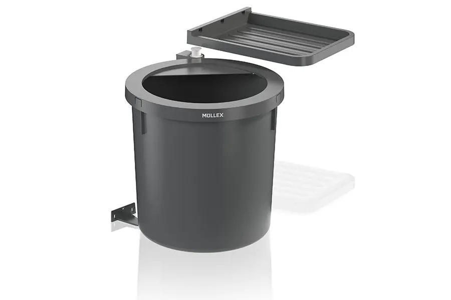 EINBAUABFALLSAMMLER 35 l  Kunststoff  - Grau, Basics, Kunststoff (39,2/39,1/44cm) - HKT