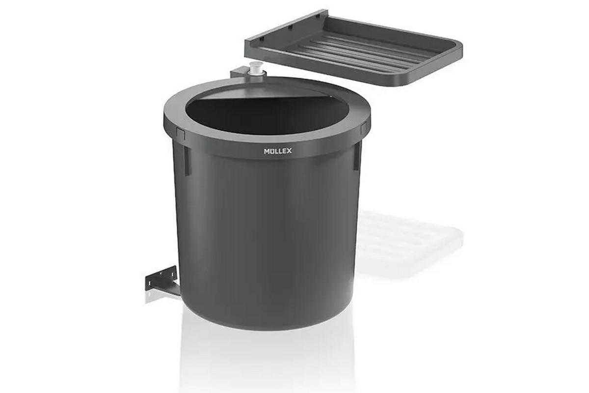 EINBAUABFALLSAMMLER 35 l  Kunststoff  - Grau, Basics, Kunststoff (39,2/39,1/44cm) - HKT