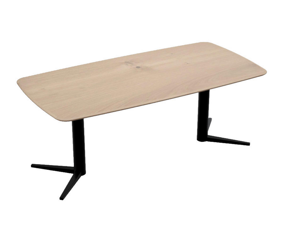 ESSTISCH 220/100/76 cm Echtholz  Holz, Metall in verschiedenen Größen erhältlich, in verschiedenen Holzarten erhältlich, Variantenauswahl Eichefarben  - Eichefarben/Schwarz, Design, Holz/Metall (220/100/76cm) - Johann Jakob