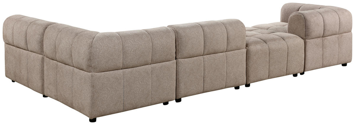 ECKSOFA einzeln stellbar  Beige Struktur  - Beige/Schwarz, Design, Holz/Kunststoff (336/70/168cm) - MID.YOU