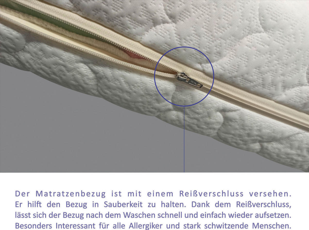 TASCHENFEDERKERNMATRATZE 140/200 cm Höhe ca. 15 cm  - Weiß, Basics, Textil (140/200cm) - Boxxx
