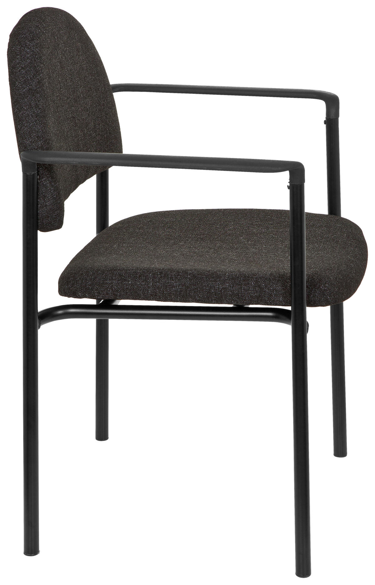 BESUCHERSTUHL Schwarz, Dunkelgrau  - Dunkelgrau/Schwarz, Basics, Kunststoff/Textil (55/84/42cm) - MID.YOU