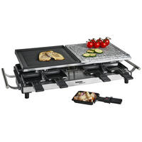RACLETTE-GRILL  - Edelstahlfarben/Schwarz, KONVENTIONELL, Kunststoff/Stein (62/24,2/13cm) - Homeware Profession.