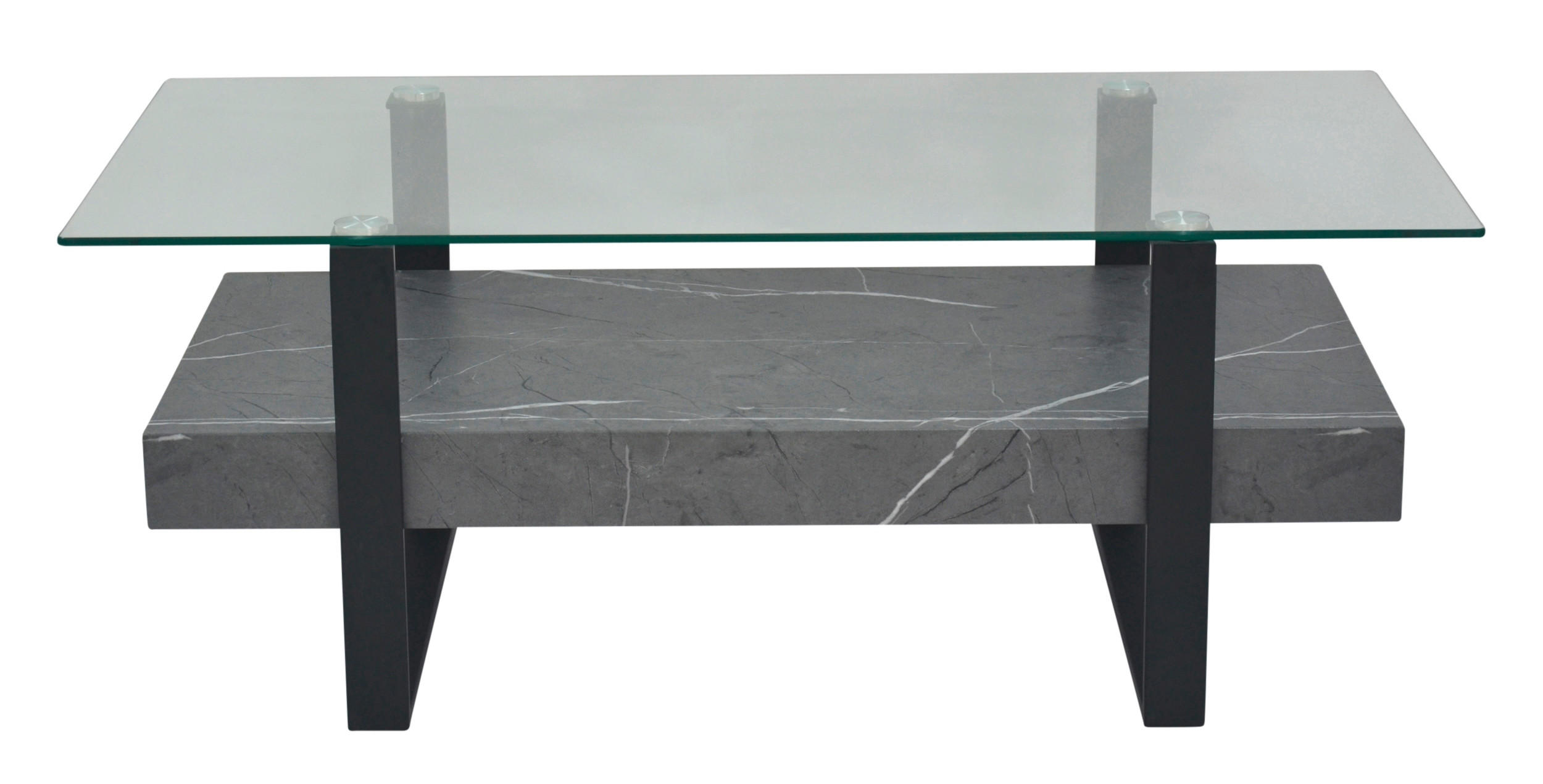 COUCHTISCH ESG 110/60/43 cm rechteckig Grau  - Schwarz/Grau, Design, Glas/Holzwerkstoff (110/60/43cm) - Livetastic
