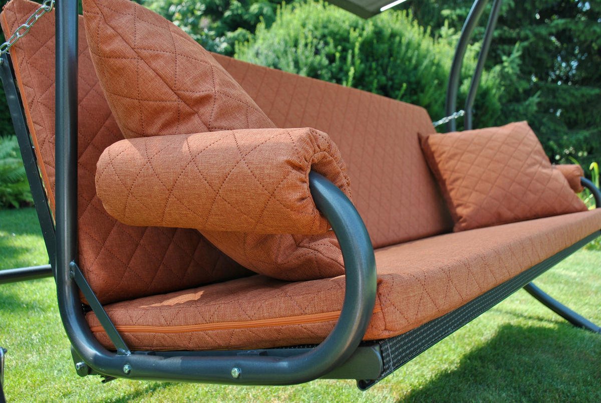 HOLLYWOODSCHAUKEL 210/160/145 cm  - Dunkelgrau/Anthrazit, Basics, Textil/Metall (210/160/145cm) - Boxxx