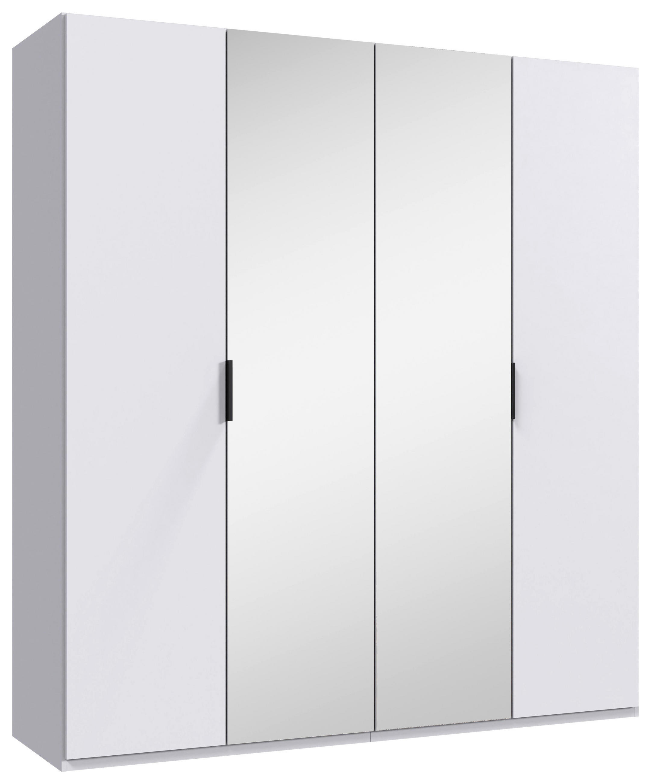 FALTTÜRENSCHRANK 200/216/58 cm 2-türig Weiß  - Schwarz/Weiß, Design, Glas/Holzwerkstoff (200/216/58cm) - Boxxx