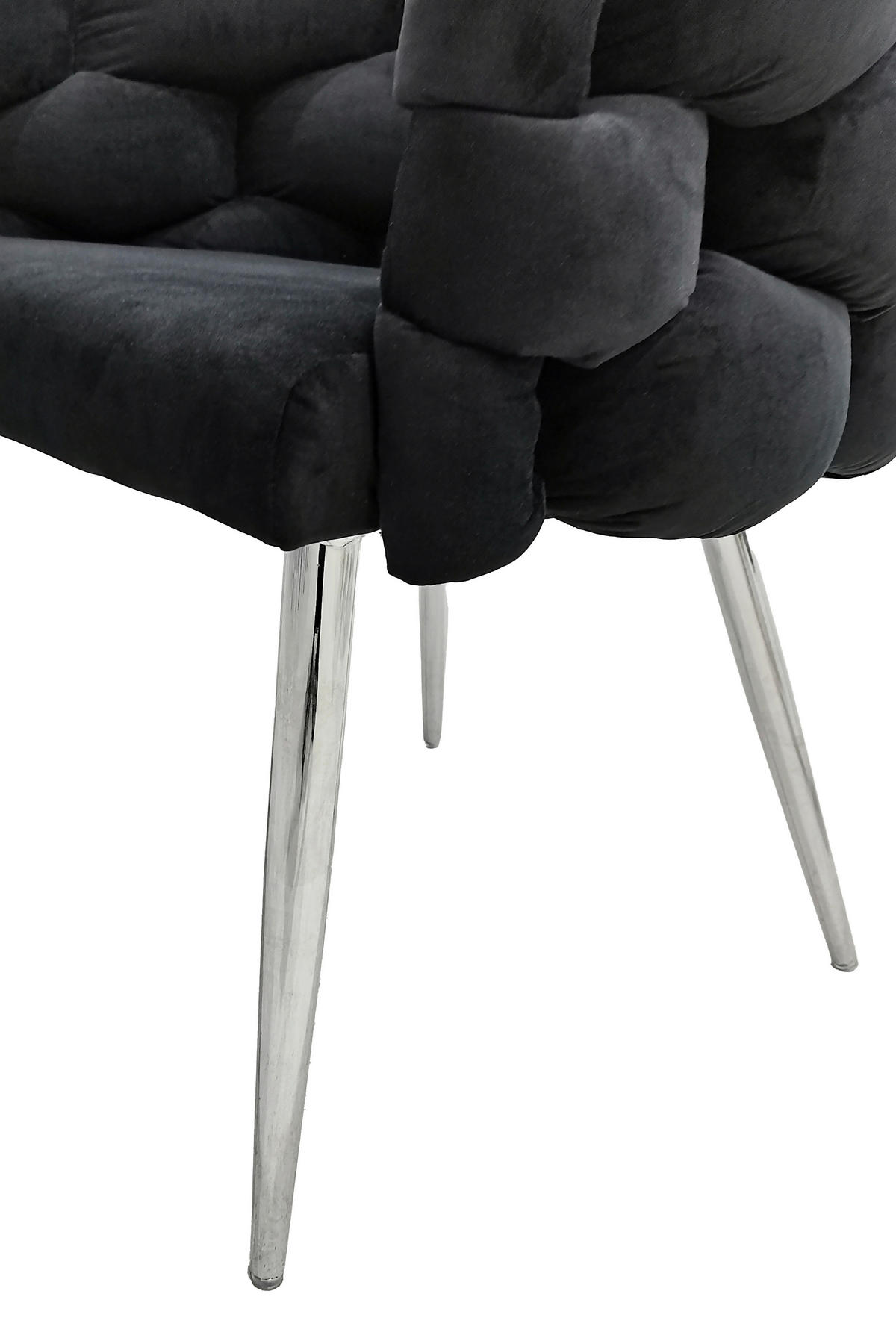 SADA ŽIDLÍ S PODRUČKAMI 2 kusy - barvy stříbra/černá, Moderní, kov/textil (65/79/61cm) - MID.YOU