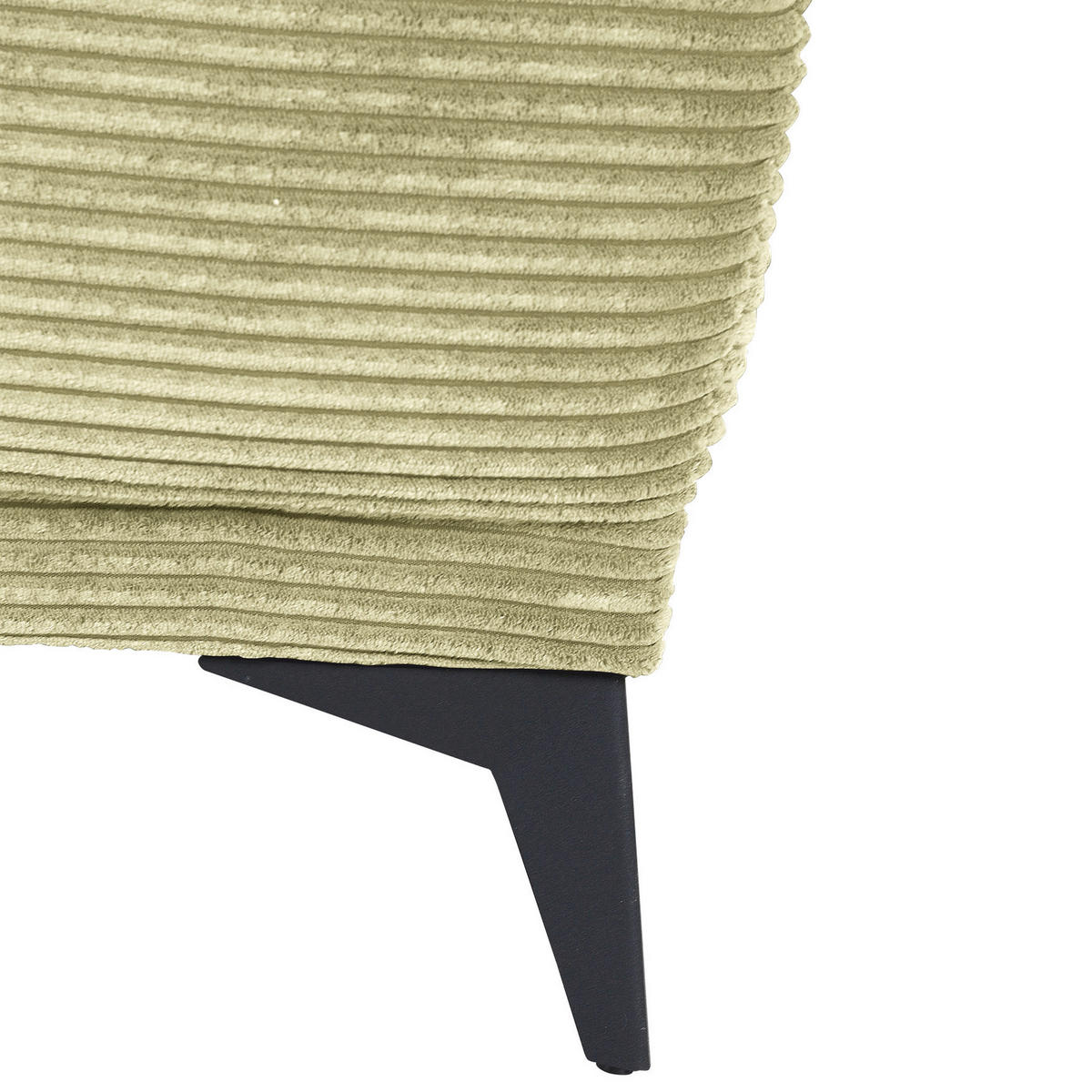 ECKSOFA in Cord Hellgrün  - Schwarz/Hellgrün, Konventionell, Textil/Metall (295/165cm) - Carryhome