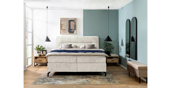 BOXSPRINGBETT 160/200 cm in Greige - Greige/Schwarz, Design, Textil/Metall (160/200cm) - Esposa