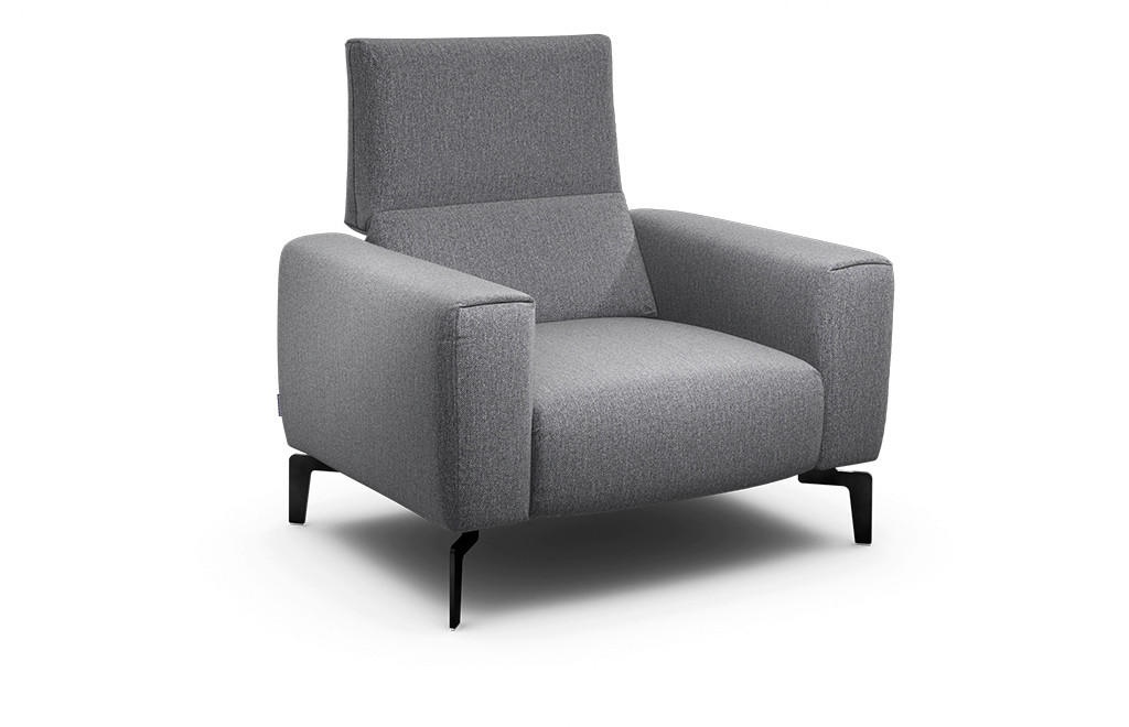 SESSEL Chenille Anthrazit    - Anthrazit/Schwarz, Design, Textil/Metall (110/85/86-94cm) - SENSOO