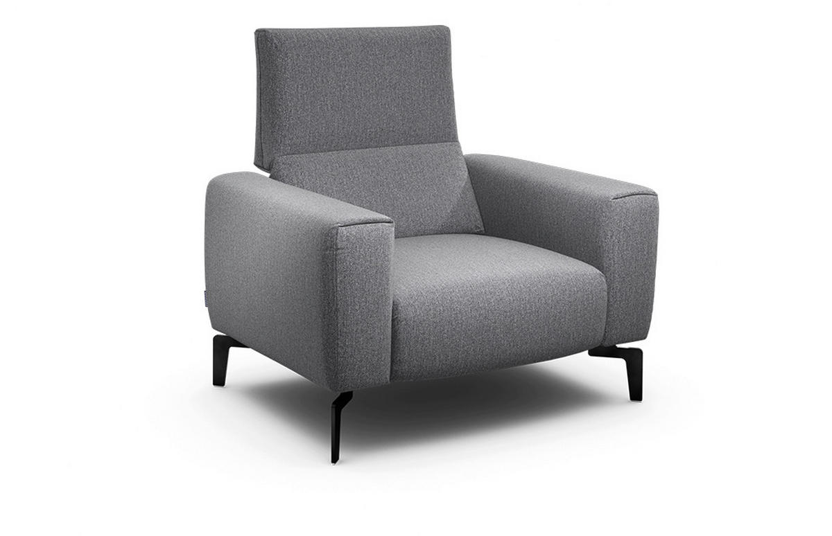 SESSEL Chenille Anthrazit    - Anthrazit/Schwarz, Design, Textil/Metall (110/85/86-94cm) - SENSOO